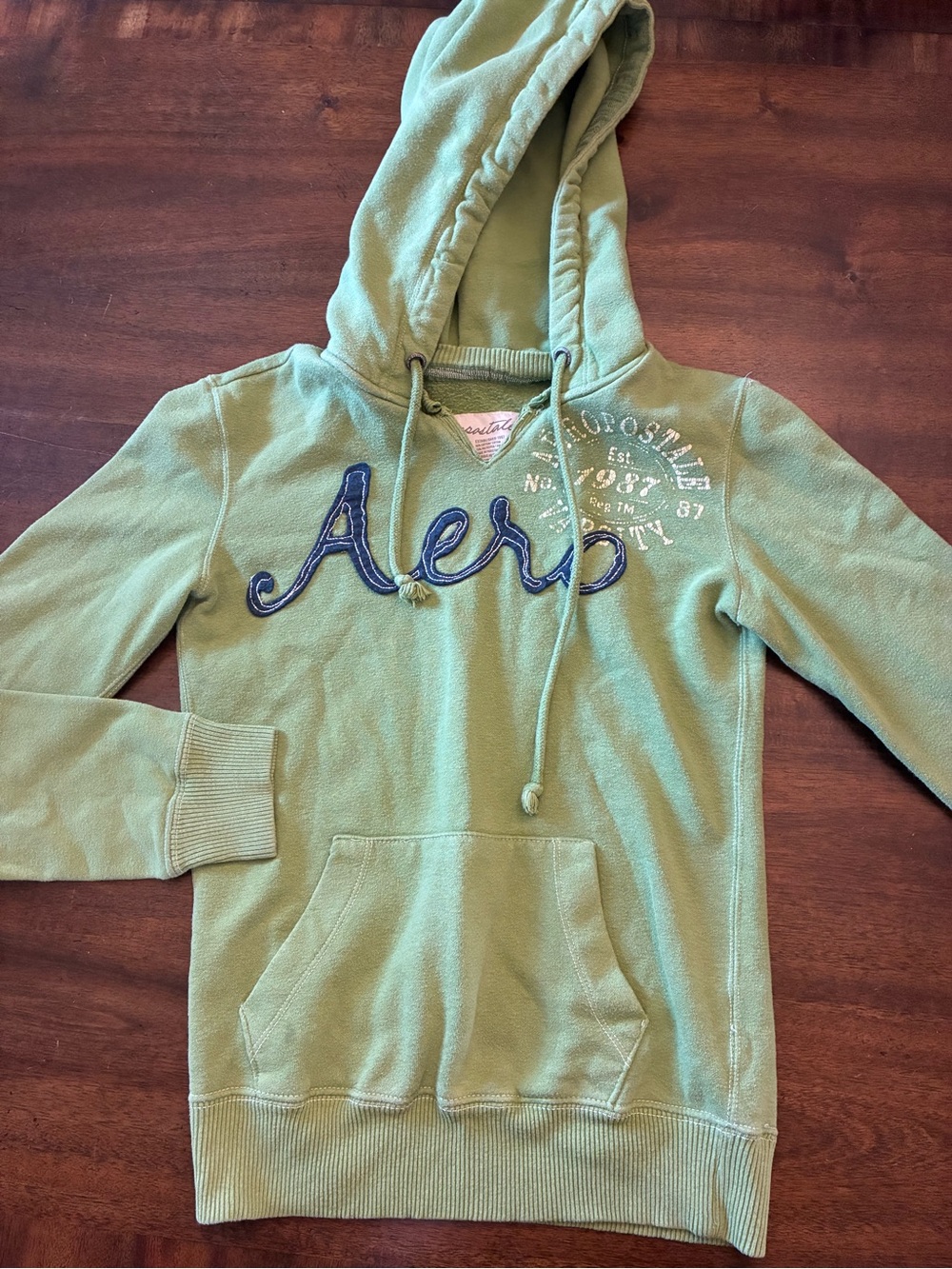 Aeropostale Hoodie Sweatshirt Kids Girls XS Aero Green Vintage Y2K